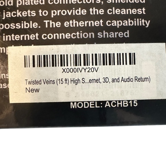 Twisted Veins 15 Ft HDMI Cable w/ Ethernet 1080P Full HD ACHB15 New in Box - Picture 15 of 15